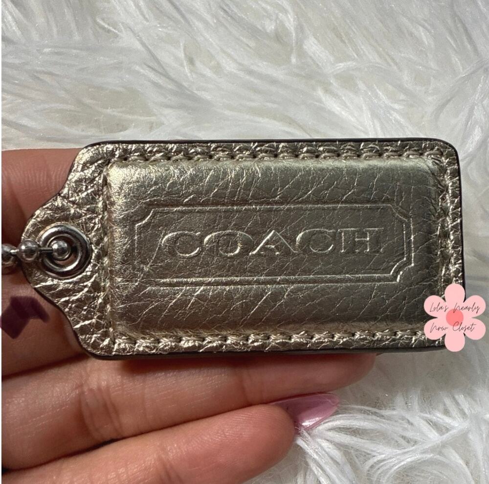 2" COACH Gold Fob Bag Charm Hang tag Hangtag